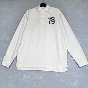 Vintage ESPN Polo Mens Large 79 Long-Sleeve Heavyweight Canvas Sports Shirt
